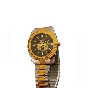 CWA Lady Two-Toned Fluted Bezel Analog Quartz Watch Diamomd - Date Needs Battery